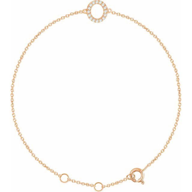 Laura-Gallon-Diamond Initial Bracelet-Special-Laura Gallon-14K Rose Gold-O-