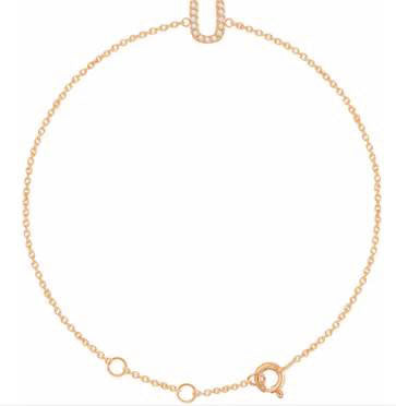 Laura-Gallon-Diamond Initial Bracelet-Special-Laura Gallon-14K Rose Gold-U-