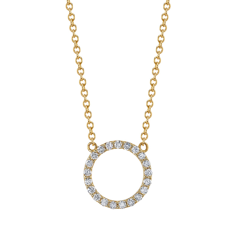 Laura-Gallon-Diamond circle necklace-Laura Gallon-14K Yellow Gold-
