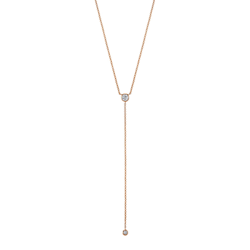 Laura-Gallon-Y diamond necklace-Laura Gallon-14K Rose Gold-