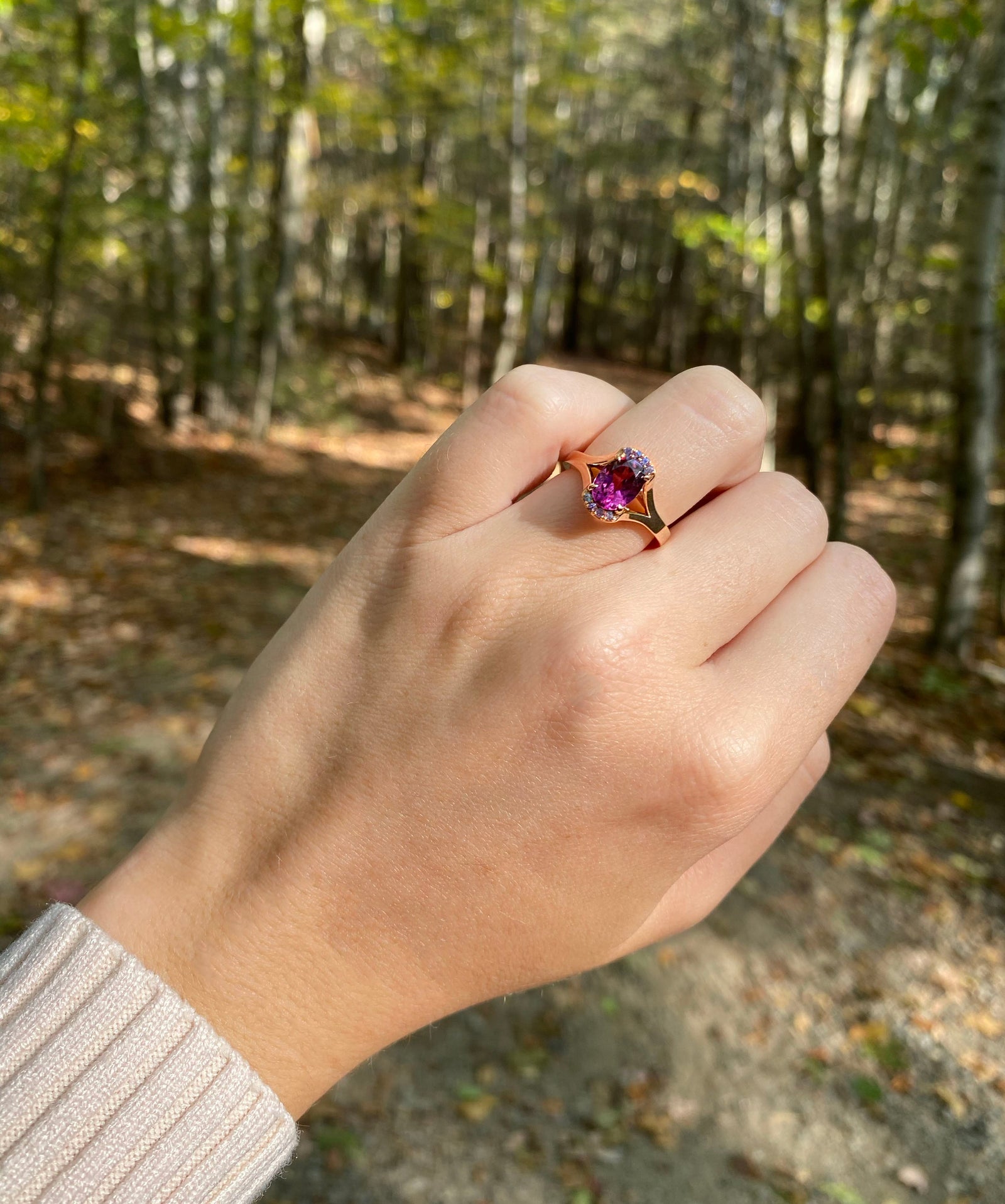 AVA - One-of-a-Kind Rhodolite Garnet & Tanzanite Ring – Laura Gallon