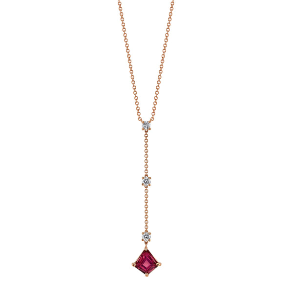 Laura-Gallon-CLARA - One-of-a-Kind Malaya Garnet & Diamond Necklace-Haute Color-Laura Gallon-