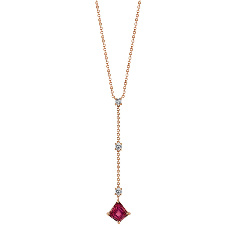 Laura-Gallon-CLARA - One-of-a-Kind Malaya Garnet & Diamond Necklace-Haute Color-Laura Gallon-