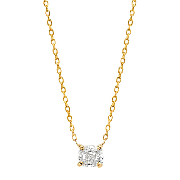 Laura-Gallon-Cushion Diamond Necklace-Laura Gallon-14K Yellow Gold-