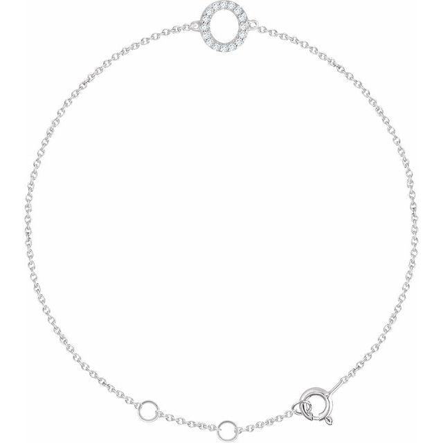 Laura-Gallon-Diamond Initial Bracelet-Special-Laura Gallon-14K White Gold-O-