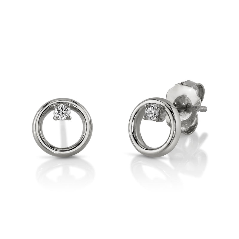Laura-Gallon-Diamond circle earrings-Laura Gallon-14K White Gold-