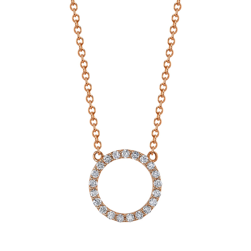 Laura-Gallon-Diamond circle necklace-Laura Gallon-14K Rose Gold-