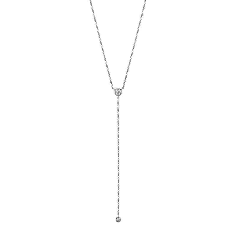 Laura-Gallon-Y diamond necklace-Laura Gallon-14K White Gold-